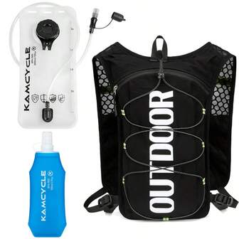 Reflective Running Vest , Hydration Vest Backpack(Backpack With 2L Hydration Bladder And 500ml Sodt Flask),Camel Hydration Backapck Water Backpack Lightweight, Adjustable & Unisex With Phone Storage & Hydration Pockets – Ideal For Running, Hiking, Cycling & Outdoor Adventures Sport Bag For Sports For Fitness For Exercise Large Capacity Travel Bag For Vacation For Women For Men Travel Essential Durable For Hiking