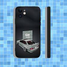 Funda de teléfono de silicona negra suave para iPhone 16, 15, 14, 13, 12, 11, Pro, Max, Plus, X, XS, XR, SE, 8, 7, Mini, con diseño de coche de carreras Oldtimer E36 de 3ª generación - Z4 - Ver 2