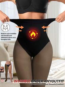 1pc Women's High-Waist Thermal Pantyhose Seamless Pantyhose Slimming Tummy Control Pants Butt Lifting Sheath Flat Belly Woman Shapewear Women's Long Panty