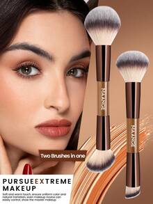 MAANGE 7支/9支/13支双头多功能化妆刷套装,包含面部刷、散粉刷、腮红刷、遮瑕刷、修容刷、鼻影刷、眼影刷、细节刷、粉底刷、高光刷。采用优质合成毛制成,适用于日常面部彩妆,可用于液体、膏状和粉状产品。赠品、专业化妆刷、全套化妆刷套装 - 棕色 - 查看 10