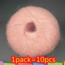 10pcs Mohair Yarn, Soft & Fluffy, Suitable For DIY Knitting, Crochet Sweater, Scarf, Cardigan, Hat - Multicolor - View 16