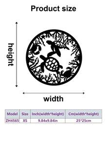 1pc Fashionable Metal Sea Turtle Wall Art - Coastal Home Decor, Suitable For Beach Themed Bedroom And Ocean Enthusiasts - Ideal Holiday Gift, Sea Turtle Decoration