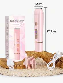 女士电动剃须刀，LED电量显示，二合一电动剃须刀，适用于女性腿部、腋下、面部和私密部位，可充电剃须刀/体毛修剪器，干湿两用，400mAh电池容量 - 彩色 - 查看 4