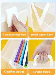 1 pièce Boîte de rangement en plastique à 3 couches, boîte de rangement polyvalente, boîte à outils pliante pour la maison, étui de rangement portable pour l'artisanat, organisateur de fournitures de couture, boîte à médicaments