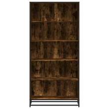 Libreria Larryhot rovere affumicato 80,5x35x170,5 cm in legno ingegnerizzato, resistente e durevole, facile da montare, stile decorativo, adattA, Per riporre soprammobili, statuette, libri, piccoli oggetti, ecc. - Castano - Visualizzare 4
