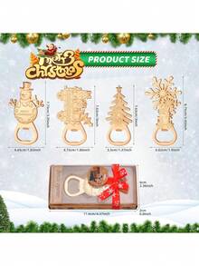 1/4pcs Christmas Bottle Opener, Christmas Gift, Snowman, Christmas Tree, Snowflake Christmas Gift Car Bottle Opener