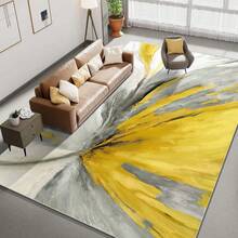 Luxurious Geometric Pattern Floor Mat - Soft, Machine Washable, Modern Minimalist Design (Gray, Yellow And White Color Scheme), Suitable For Living Room, Bedroom, Office And Other Multi-Scenes - Adds Vibrant Style To Home Decoration - Nhiều màu - Xem 6