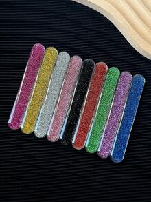 1个装彩色玻璃指甲锉抛光块，易于清洁的指甲护理修甲工具 - 彩色 - 查看 5