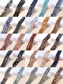 Cuentas de piedras naturales, cuentas sueltas de obsidiana, jade birmano, ojo de tigre, redondas y lisas, piedras preciosas de curación de energía para hacer joyas, pulseras y collares DIY