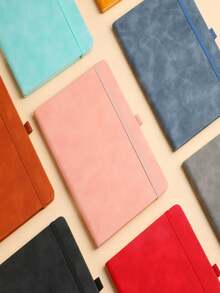 1pc A6 Hardcover Notebook With Bookmark Ribbon - Soft Cover Business Diary, School Supplies, Stationery, Back To School Essential, Study Notebook