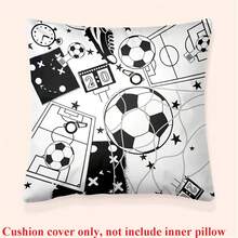 1pc Football Theme Throw Pillow Cover, 17.7x17.7 Inches - Soft Peach Velvet Polyester, Zippered, Machine Washable, Suitable For Home And Office Decor, No Pillow Insert