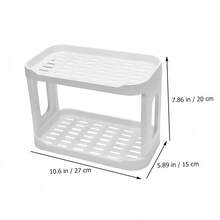 1 pièce Organisateur de bureau à 2 niveaux et distributeur, porte-lettres organisateur de bureau, étagère à épices de cuisine ou étagère de rangement pour comptoir de salle de bain, un cadeau pour les enseignants, les camarades de classe et les amis, blanc
