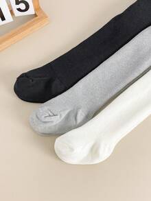 1 Pair Cozy Warmth Girls' Tights - Fleece Interior, Solid & Striped, Great For Cold Days Baby Toddler Leggings