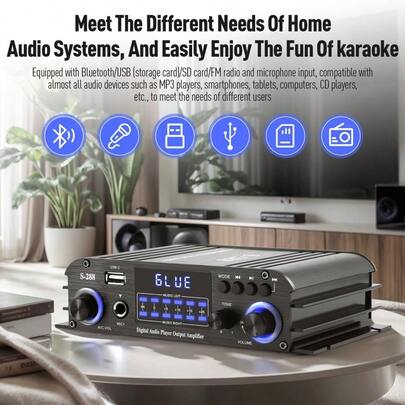 2-Channel Stereo Amplifier - 70W X 2 Audio Receiver, Hi-Fi Digital Amplifier