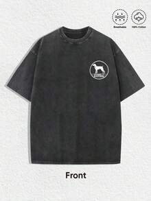 1 PCS "Straight Up Southern - Work Hard" Vintage Washed Graphic Tee: Dark Gray Shirt With Front Dog Logo, Back Art Of Work Boots, Hat, "STRAIGHT UP SOUTHERN EST 2016" & "WORK HARD" Slogan. Made Of 100% Breathable Cotton. Perfect For Fans Of Southern Culture, Workwear Aesthetics, And Retro Style, Spring/Summer/Fall Men Clothes, Regular Fit Shirt,  Halloween & Christmas & Thanksgiving Day & Valentine's Day & Pride & Father's Day & Easter & Mother's Day & New Year & Spring Festival, Men's Round Neck Printed Short Sleeve Casual Everyday T-Shirt, They Are Excellent Gifts For Friends And Family, 100% Cotton T-Shirts Feature, A Youthful And Fashionable Design, Graphic Tees Men, Graphic Tees Women, Back To School Shirt, College Essential - màu đen - Xem 2
