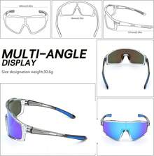 deportivas polarizadas para hombre mujer, conducción, pesca, ciclismo, bicicleta de montaña, protección. - Sombra Azul Cristal - Ver 12