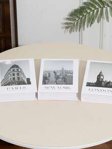 三件套时尚装饰书，创意桌面装饰，适用于客厅、窗台、墙面，也适用于房间、厨房、卧室、办公室、书桌、生日派对、节日派对、婚礼、庆典、教师节礼物、人造花装饰托盘底座、毕业教师节礼物、节日装饰配件、婚礼、乡村风格装饰、家居装饰 - PNL - 查看 4