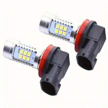2 đèn sương mù LED cho ô tô - Bóng đèn chip H11 H16 2835, Đèn chạy ban ngày và DRL 12V, Hoạt động điện áp thấp, Thích hợp cho phụ kiện xe tải, SUV và xe máy - 2 chiếc - Xem 2
