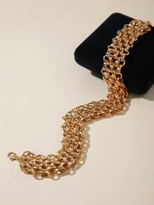 1pc Personalized Exaggerated Vintage Coin Chunky Chain Necklace, Creative Simple Hip Hop Cool Punk Retro Casual Fashion Necklace, Suitable For Gift, Daily, Commute, Street, Party, Festival Wear