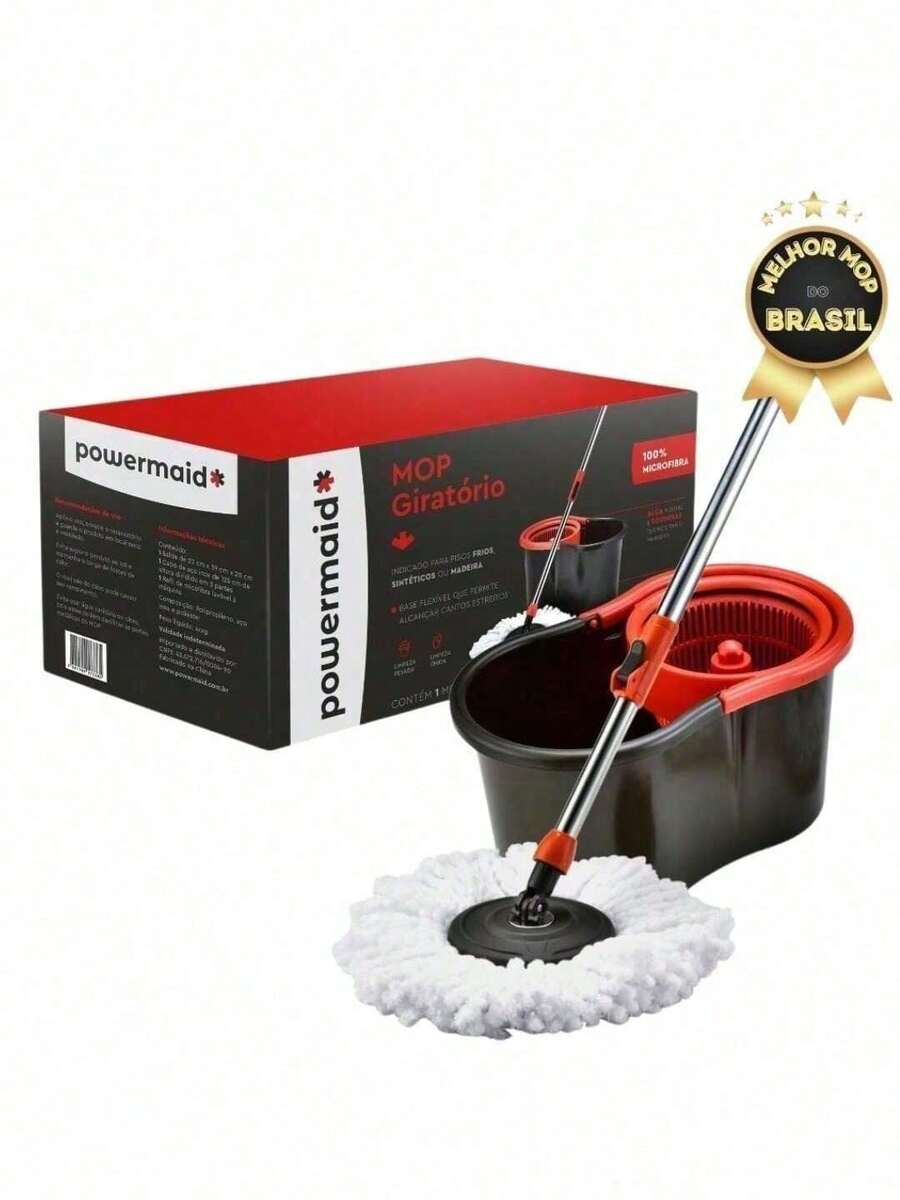 Rotating Mop 360° Adjustable Mop Bucket With Wheels And Handle Squeegee General Cleaning Multipurpose - Màu be - Xem 1