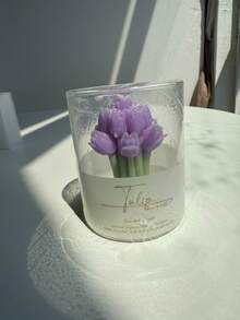 1 Stück Blumen duftende Kerzen Geschenkbox, Tulpenförmige dekorative Kerze für Heimdekoration, romantische Aromatherapie Kerze zum Entspannen & als Geschenk, Sojawachs Kerze mit Blumenduft - perfekt für Valentinstag, Muttertag, Hochzeit, Schlafzimmer, Badezimmer, Spa - ideal für Frauen, Paar, Hausbesitzer