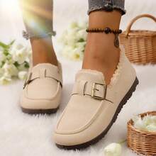 Women's Snow Boots And Women's Loafers, Featuring A Slip-On Design, Plush-Lined Interior, Windproof And Warm Properties, Lightweight And Non-Slip Performance, Casual And Sporty Style, Stylish And Versatile Look, Machine Washable, Suitable For Dating, Shopping, Walking And Office Wear, Are Ideal Choices For New Year Gifts And Valentine's Day Gifts. - 米色 - 查看 6
