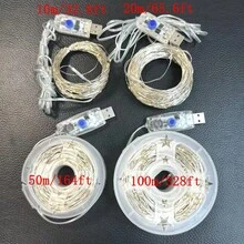 1 件 100M/1000 LED 铜线仙女灯串，具有 8 种照明模式，USB 供电，带遥控器，适用于婚礼、派对、家居、卧室、圣诞节、万圣节室内外装饰 - USB遙控器款 - 查看 12