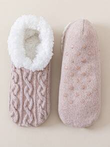 一双加厚保暖地板袜，内里带绒毛，袜底硅胶防滑，室内鞋套。毛绒袜，蓬松袜 - 彩色 - 查看 16