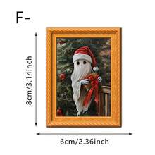 1/8 件油画风格磁性装饰艺术冰箱贴，圣诞树和鬼魂创意磁铁，圣诞节万圣节时尚磁性冰箱贴套装，方便在冰箱上整理用于厨房整理和展示 - 多色1 - 查看 16