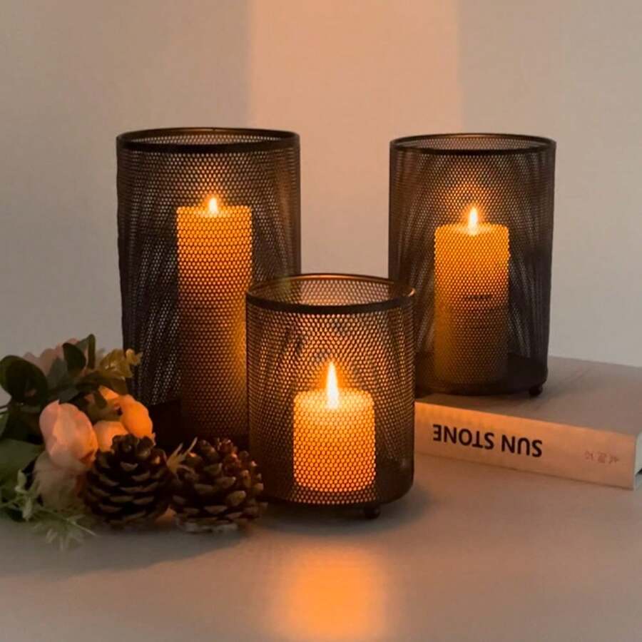 1/3/12pcs Set Decorative Hurricane Wishing Candle Holder Candle Holder Suitable For Retro Style/Elegant Lantern Style Table Center Decoration Suitable For Wedding/Party Table Center Decoration Home Decoration