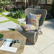 Outdoor/Indoor Throw Pillows, 18x18 Square Pillows With Inserts Bed, Couch, Sofa & Patio Furniture (Set Of 2, Monstera Blue), Decorative Pillows - 佩斯利花紋 - 查看 5
