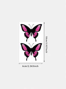 1pc Y2K Style Colorful Butterfly Temporary Tattoo Sticker, Waterproof, Sweat-Proof, Washable, Non-Reflective, Simulating Wrist & Shoulder Tattoo, Suitable For Fashion Enthusiasts - Multicolor - View 2