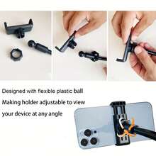 1 件升级加厚长臂柔性鹅颈手机支架夹带手柄，床边懒人手机支架，桌面手机支架 - 黑色 - 查看 6