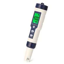 Probador digital de calidad del agua profesional multifuncional ph / EC / TDS / salinidad / termómetro - Blanco - Ver 10