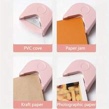 1pc R4 Round Corner Punch Tool, Suitable For Laminated Cards, Cardboard, Scrapbooks And DIY Crafts - 4mm Peach, White, Green, Blue, Black Manual Paper Cutter - Perfect For Photo Card Making, Office And School Paper Craft Punching