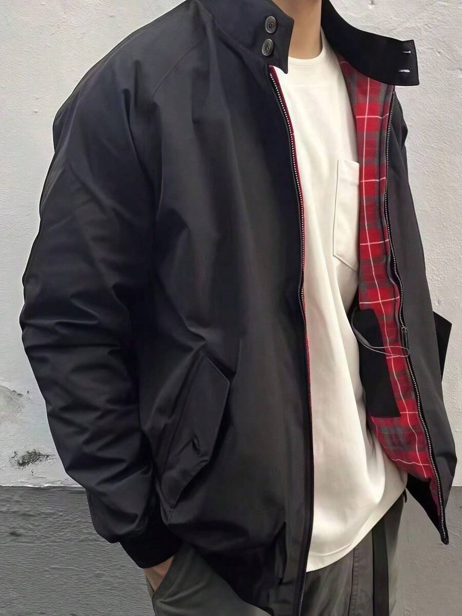 American Harrington G9 Jacket Retro Casual Workwear Spring And Autumn Jacket Men's Khaki Stand-Up Collar Motorcycle Windproof Windbreaker - màu đen - Xem 1