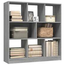 Libreria Larryhot Sonoma Grey 97,5x29,5x100 cm Legno ingegnerizzato, resistente e durevole, facile da montare, stile decorativo, adattA, Per riporre soprammobili, statuette, libri, piccoli oggetti, ecc. - Grigio - Visualizzare 3