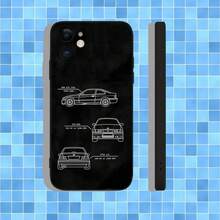 Funda de teléfono de silicona negra suave para iPhone 16, 15, 14, 13, 12, 11, Pro, Max, Plus, X, XS, XR, SE, 8, 7, Mini, con diseño de coche de carreras Oldtimer E36 de 3ª generación - Z4 - Ver 8