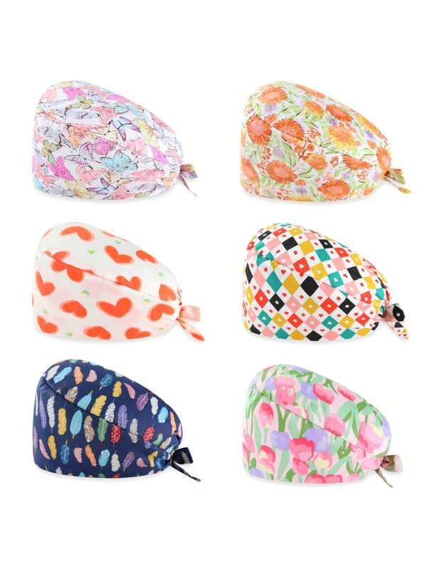 Women Nursing Hats With Adjustable Bouffant Nurse Hats Ponytail Holder Bouffant Turban,Women Cute Caps ,Nurse Week Gifts & CNA Work Accessories, Gifts For Nurse Ma Week Christmas,Scrub Caps Women, Nursing Hats With&Sweatband Adjustable Bouffant Working Cap Women