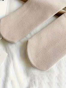 5 Pairs Cozy Fleece Winter Socks - Thick, Warm, Soft, Earthy Tones, Polyester & Elastic Fiber Blend, Knitted, Solid Color, Suitable For Cold Weather/Yoga/Sleeping, Fashionable Women - Multicolor - View 7