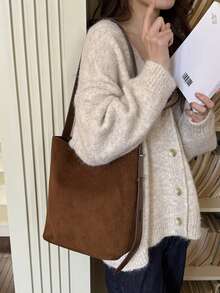 Dedoo 2025 Geantă vintage nouă, maro, cu capacitate mare, geantă de umăr, geantă de subraț, geantă crossbody pentru femei, geantă de afaceri, casual, ușoară, pentru naveta zilnică, geantă de modă pentru studenți, potrivită pentru muncă, cumpărături și uz zilnic