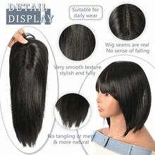 最新款3D立体刘海假发套装，女士适用，采用合成纤维，高密度发片，增加发量，遮盖白发，可烫染。