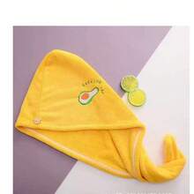 1 件速干超细纤维毛巾 - 柔软珊瑚绒，吸水浴帽，超强吸水干发巾，刺绣，无甲醛，浴室用品，浴室配件