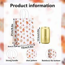 6/12pcs/Set Gingerbread Man, Santa Claus, Christmas Tree, Snowman Printed Kraft Paper Gift Bags, Suitable For Christmas, New Year Gifts Packaging And Decoration