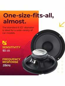 汽车音响喇叭4/5/6英寸600W两分频全频汽车音响扬声器重中低音超薄改装喇叭 - 黑色 - 查看 3