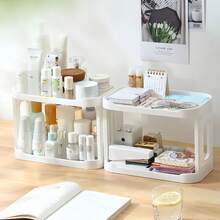 1 pièce Organisateur de bureau à 2 niveaux et distributeur, porte-lettres organisateur de bureau, étagère à épices de cuisine ou étagère de rangement pour comptoir de salle de bain, un cadeau pour les enseignants, les camarades de classe et les amis, blanc