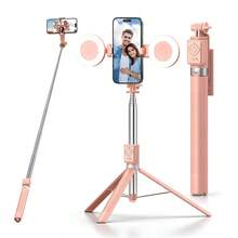 New 6 In 1 Selfie Stick With Fill Light, For TK YT 67" Phone Tripod & Wireless Remote Page Turner,Bluetooth Camera Video Recording Remote,Music Control, Compatible ,IOS,Android Compatible With Iphone Android Phone For Summer Vacation, Travel, Fill Light, Outdoor Activities, Live Streaming Vacation Travel Outdoor Activities Live Streaming Vlogging Equipment 360° Rotation - With Lamp Selfie Stick - View 11