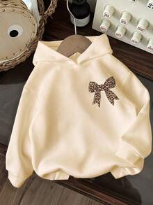Young Girls' Cartoon Pattern Warm Sweatshirt - Apricot - View 9
