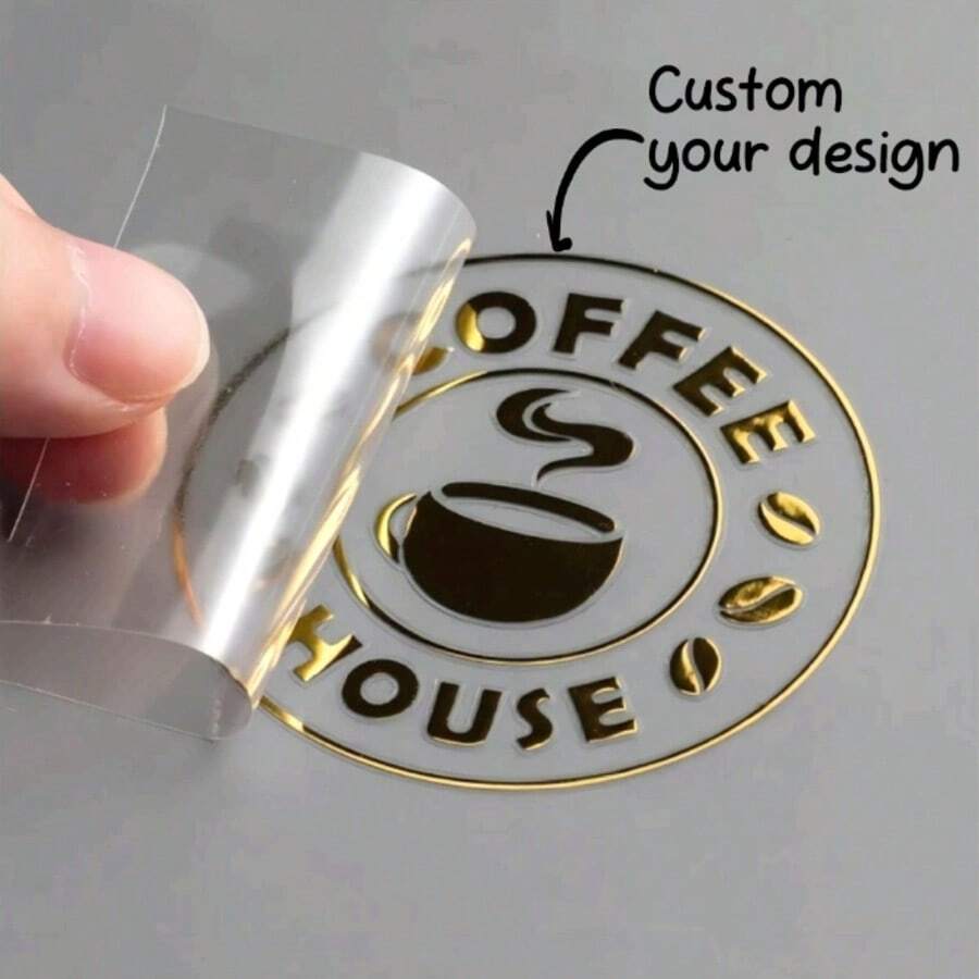 Customizable In 3 Sizes, 3D Crystal Transfer Stickers - Business Logos, Wedding Names, High-Gloss Texture, Suitable For Cups, Coffee Shops, And Personalized Products | High-Quality Durable Decorative Stickers,Office Decor - Multicolor - View 1