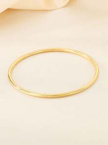 1-12pcs Vintage Minimalist Gold/Silver Round Metal Stackable Bangle Bracelets